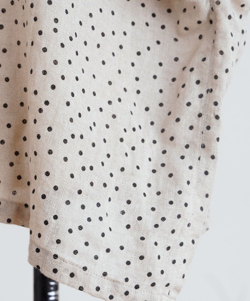 BEARDSLEY（ビアズリー）の「ドットプリント麻ブラウス（シャツ/ブラウス・レディース・ホワイト/ブラック・FREE）」の18枚目の写真