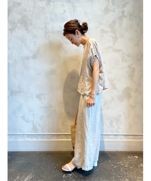 BEARDSLEY（ビアズリー）の「ドットプリント麻ブラウス（シャツ/ブラウス・レディース・ホワイト/ブラック・FREE）」の21枚目の写真