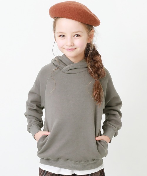 devirock（デビロック）の「【裏起毛】無地裏シャギープルパーカー（パーカー・キッズ・ダークブルー/グレー系その他/ブラック/パープル系その他/グリーン系その他/モカ・110cm/160cm/150cm/140cm/130cm/100cm/120cm）」の3枚目の写真