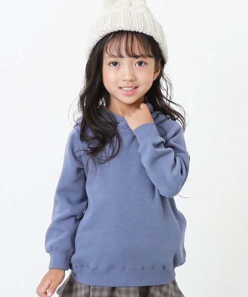 devirock（デビロック）の「【裏起毛】無地裏シャギープルパーカー（パーカー・キッズ・ダークブルー/グレー系その他/ブラック/パープル系その他/グリーン系その他/モカ・110cm/160cm/150cm/140cm/130cm/100cm/120cm）」の5枚目の写真