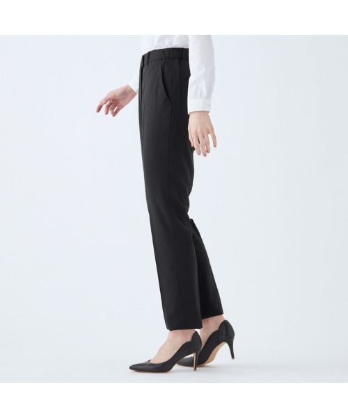 SUIT SELECT（スーツセレクト）の「【セットアップ対応】【SUIT SELECT × Samantha Thavasa】【おうちで洗える】ストレートパンツ/究極のブラック/※裾直し必要（スーツパンツ・レディース・ブラック・7号/11号/9号/5号/13号）」の2枚目の写真