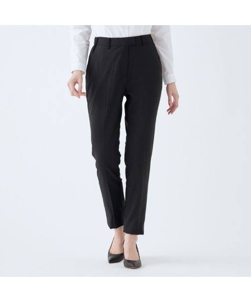 SUIT SELECT（スーツセレクト）の「【セットアップ対応】【SUIT SELECT × Samantha Thavasa】【おうちで洗える】ストレートパンツ/究極のブラック/※裾直し必要（スーツパンツ・レディース・ブラック・7号/11号/9号/5号/13号）」の3枚目の写真