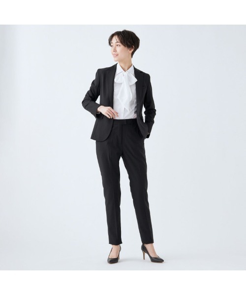SUIT SELECT（スーツセレクト）の「【セットアップ対応】【SUIT SELECT × Samantha Thavasa】【おうちで洗える】ストレートパンツ/究極のブラック/※裾直し必要（スーツパンツ・レディース・ブラック・7号/11号/9号/5号/13号）」の5枚目の写真