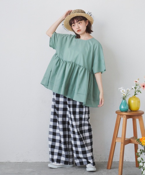 MERLOT（メルロー）の「ふんわりひらっとティアードブラウス（シャツ/ブラウス・レディース・ホワイト/ブラック/グリーン・FREE）」の16枚目の写真