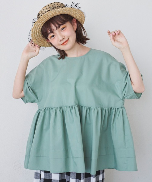 MERLOT（メルロー）の「ふんわりひらっとティアードブラウス（シャツ/ブラウス・レディース・ホワイト/ブラック/グリーン・FREE）」の11枚目の写真