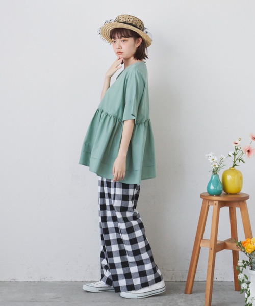 MERLOT（メルロー）の「ふんわりひらっとティアードブラウス（シャツ/ブラウス・レディース・ホワイト/ブラック/グリーン・FREE）」の17枚目の写真