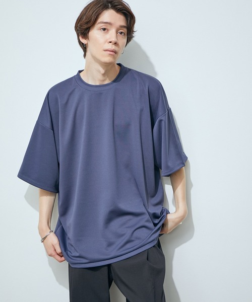 JUNRED（ジュンレッド）の「ポンチクルーショートスリーブ（Tシャツ/カットソー・メンズ・ホワイト/グレー/ネイビー/ピンク・S/M/L）」の4枚目の写真