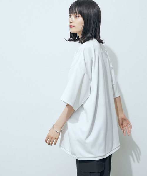 JUNRED（ジュンレッド）の「ポンチクルーショートスリーブ（Tシャツ/カットソー・メンズ・ホワイト/グレー/ネイビー/ピンク・S/M/L）」の9枚目の写真