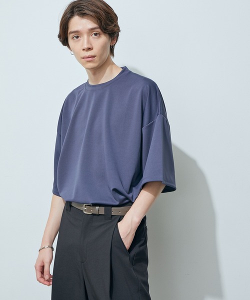 JUNRED（ジュンレッド）の「ポンチクルーショートスリーブ（Tシャツ/カットソー・メンズ・ホワイト/グレー/ネイビー/ピンク・S/M/L）」の12枚目の写真