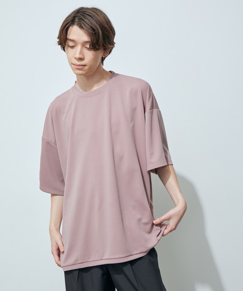 JUNRED（ジュンレッド）の「ポンチクルーショートスリーブ（Tシャツ/カットソー・メンズ・ホワイト/グレー/ネイビー/ピンク・S/M/L）」の6枚目の写真