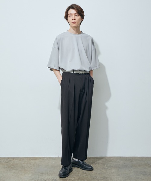 JUNRED（ジュンレッド）の「ポンチクルーショートスリーブ（Tシャツ/カットソー・メンズ・ホワイト/グレー/ネイビー/ピンク・S/M/L）」の20枚目の写真