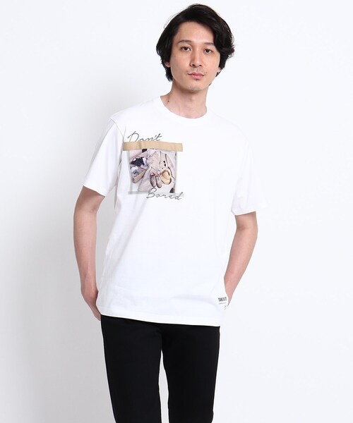 TAKEO KIKUCHI(タケオキクチ)の「◆The Message トリップトランク プリント Tシャツ(Tシャツ/カットソー・メンズ・ホワイト/ブラウン系その他・02/03/04)」の2枚目の写真