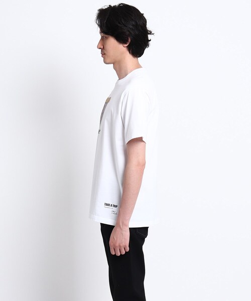 TAKEO KIKUCHI(タケオキクチ)の「◆The Message トリップトランク プリント Tシャツ(Tシャツ/カットソー・メンズ・ホワイト/ブラウン系その他・02/03/04)」の4枚目の写真