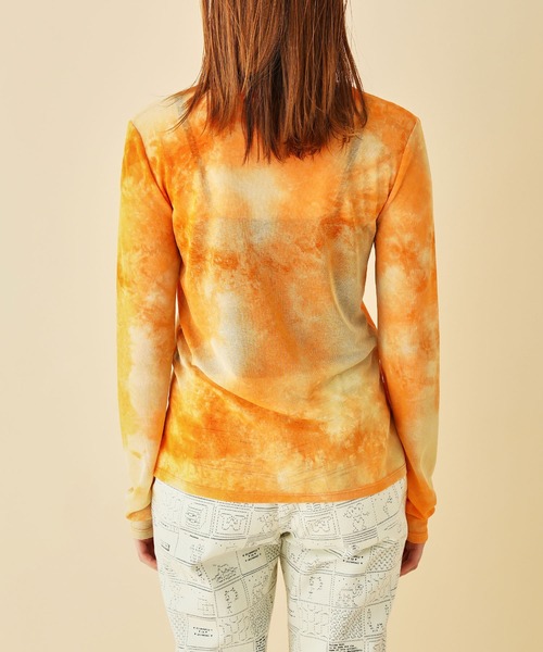 MADEMOISELLE ROPE'（マドモアゼル ロペ）の「マーブルロングスリーブTシャツ（Tシャツ/カットソー・レディース・パープル/オレンジ・38）」の6枚目の写真