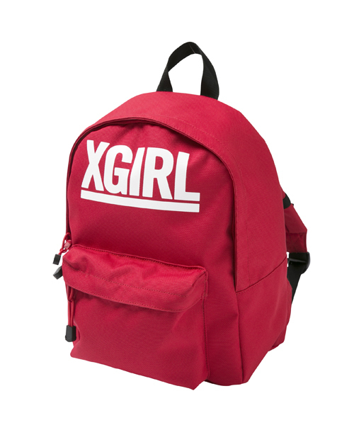 X-girl Stages（エックスガールステージス）の「【VER(ベリー)5月号掲載商品】BACKPACK LOGO（S）（バックパック/リュック・キッズ・ブラック/パープル/レッド・SMALL）」の3枚目の写真
