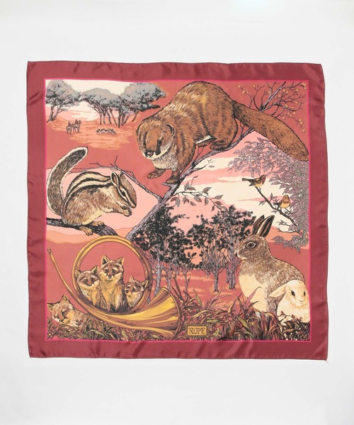 ROPE'（ロペ）の「リバイバル柄シルクスカーフ （Lサイズ）（バンダナ/スカーフ・レディース・ベージュ/ベージュ系その他/ワイン/ピンク系その他2・FREE）」の11枚目の写真