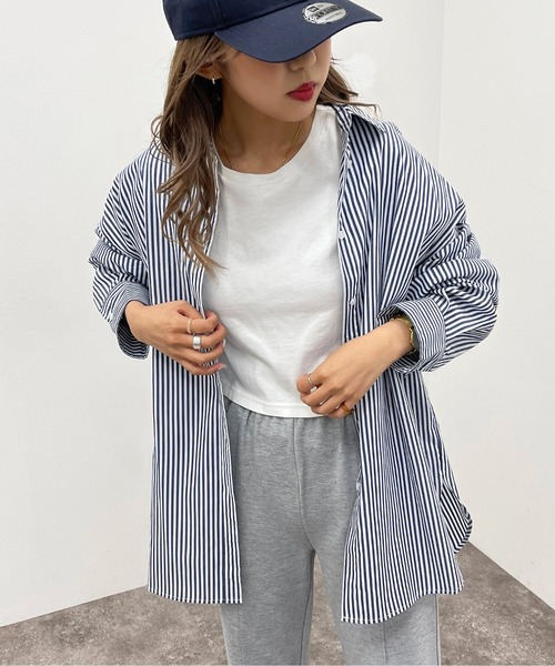 apres jour mignon(アプレジュールミニョン)の「アソートルーズシャツ 【ZOZOTOWN限定アイテム】(シャツ/ブラウス・レディース・オレンジ系その他/グリーン系その他/グリーン/ネイビー・フリー/X-LARGE)」の3枚目の写真