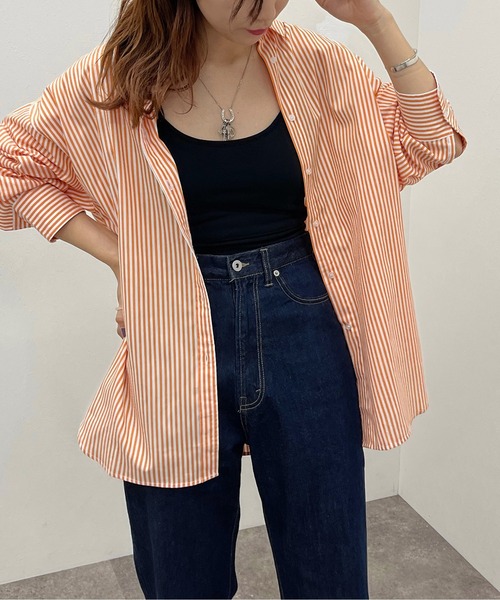 apres jour mignon(アプレジュールミニョン)の「アソートルーズシャツ 【ZOZOTOWN限定アイテム】(シャツ/ブラウス・レディース・オレンジ系その他/グリーン系その他/グリーン/ネイビー・フリー/X-LARGE)」の4枚目の写真