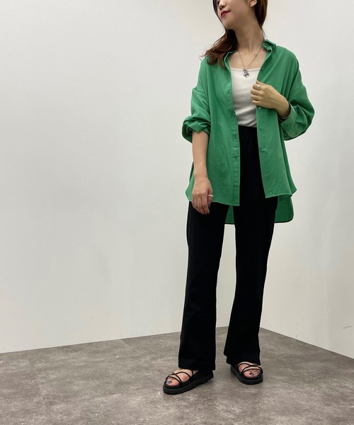 apres jour mignon(アプレジュールミニョン)の「アソートルーズシャツ 【ZOZOTOWN限定アイテム】(シャツ/ブラウス・レディース・オレンジ系その他/グリーン系その他/グリーン/ネイビー・フリー/X-LARGE)」の5枚目の写真