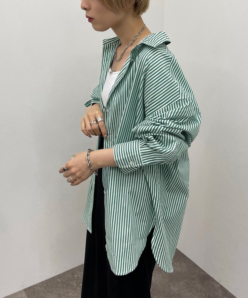 apres jour mignon(アプレジュールミニョン)の「アソートルーズシャツ 【ZOZOTOWN限定アイテム】(シャツ/ブラウス・レディース・オレンジ系その他/グリーン系その他/グリーン/ネイビー・フリー/X-LARGE)」の16枚目の写真