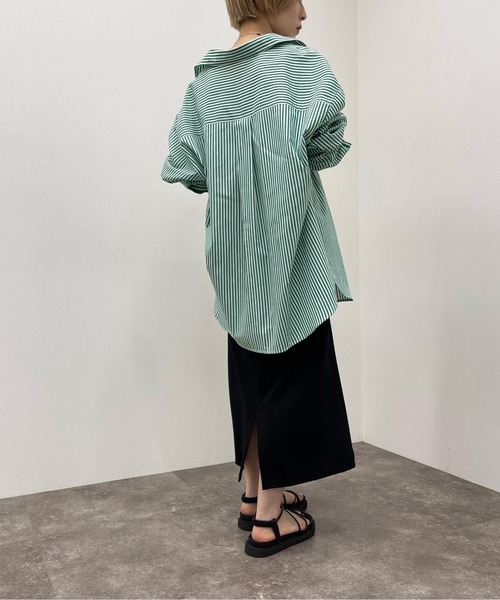 apres jour mignon(アプレジュールミニョン)の「アソートルーズシャツ 【ZOZOTOWN限定アイテム】(シャツ/ブラウス・レディース・オレンジ系その他/グリーン系その他/グリーン/ネイビー・フリー/X-LARGE)」の6枚目の写真