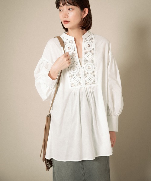 KBF(ケイビーエフ)の「クロシェドッキングブラウス(シャツ/ブラウス・レディース・アイボリー/オフホワイト/ブラック・ONE)」の17枚目の写真