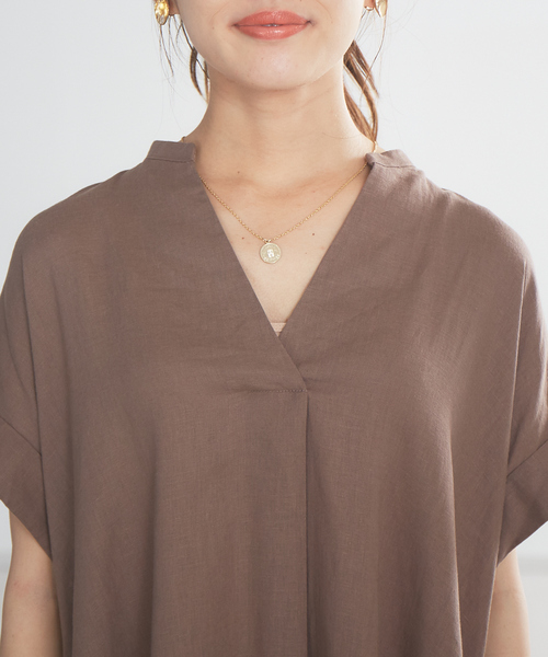 abahouse mavie（アバハウスマヴィ）の「ecru　レーヨンリネンスキッパーワンピース（ワンピース・レディース・ブラウン/ブラック/カーキ・フリー）」の8枚目の写真