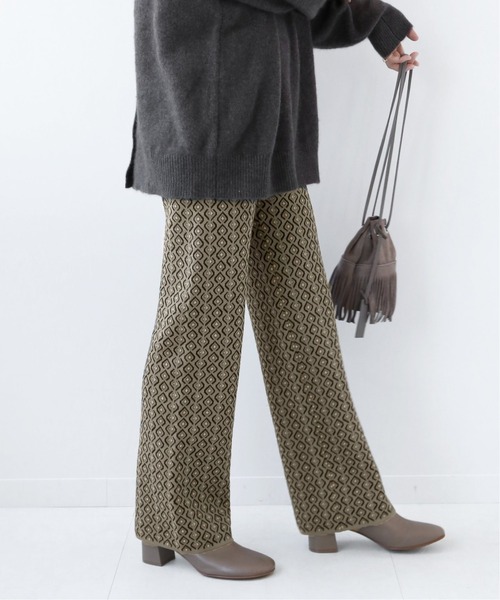 JOURNAL STANDARD relume(ジャーナルスタンダード レリューム)の「ジャガードニットパンツ◆(その他パンツ・レディース・ブラウン/グリーン/カーキ・FREE)」の3枚目の写真