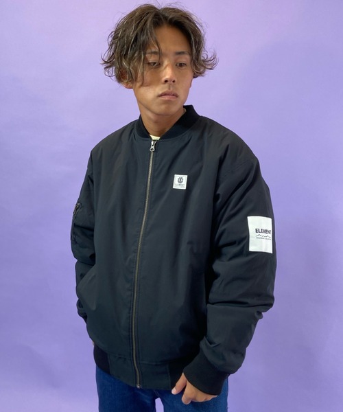 ELEMENT(エレメント)の「ELEMENT/エレメント シンプルロゴ MA-1ジャケット BB022-773(MA-1・メンズ・ブラック/グリーン・M/XL/L)」の3枚目の写真