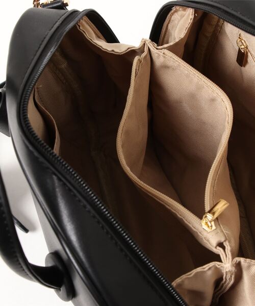 natural couture（ナチュラルクチュール）の「ボックス型アソートボストンバッグ（ショルダーバッグ・レディース・ブラック/ブラック系その他・FREE）」の3枚目の写真