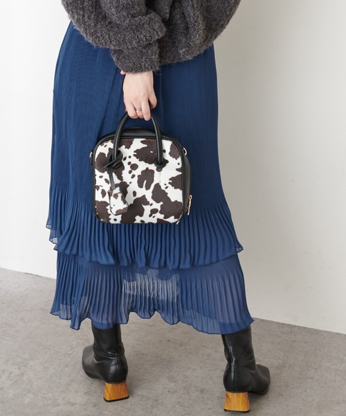 natural couture（ナチュラルクチュール）の「ボックス型アソートボストンバッグ（ショルダーバッグ・レディース・ブラック/ブラック系その他・FREE）」の13枚目の写真