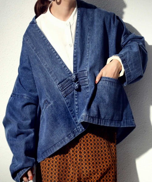 antiqua（アンティカ）の「×チャイナデニムジャケット（デニム