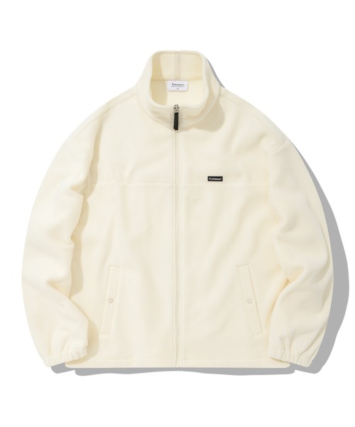 COVERNAT(カバーナット)の「【COVERNAT】FLEECE ZIP-UP JACKET / カバーナット ワンポイント ロゴ フリース ジップアップ ジャケット(ブルゾン・メンズ・ブラック/ベージュ/ブラウン/アイボリー/パープル/オリーブ/ライトブルー・LARGE/SMALL/MEDIUM/X-LARGE)」の4枚目の写真