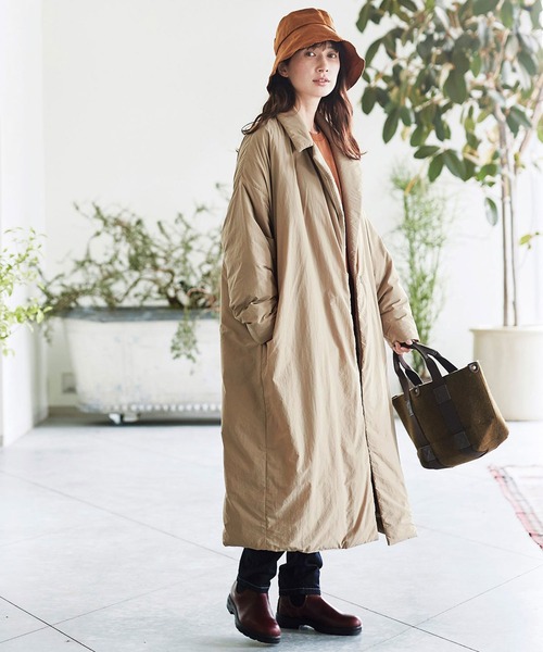 サニークラウズ 極軽ダウンロングコート ベージュ M ふんわりオーバーサイズ Sunny clouds（サニークラウズ）の「SUNNY CLOUDS 極