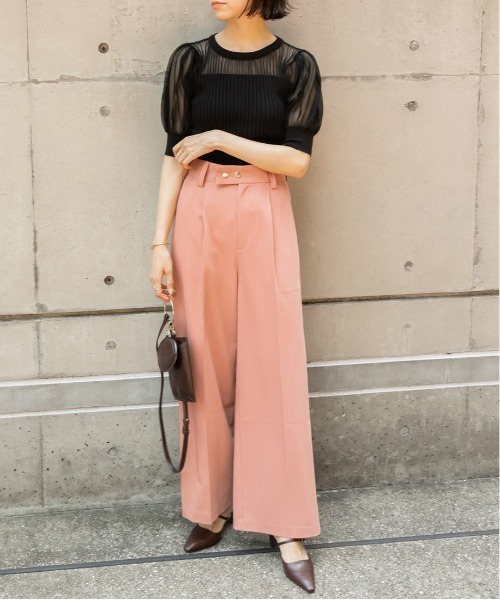 RANDA（ランダ）の「シアーボリュームスリーブニット（シャツ/ブラウス・レディース・ブラック/ベージュ/グレー・FREE）」の14枚目の写真