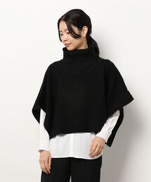 NICOLE white | ニットベスト×スタンドシャツSET(アンサンブル)