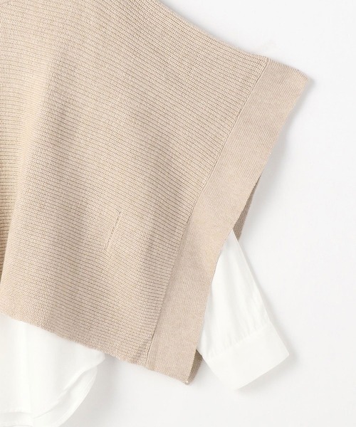 NICOLE white(ニコルホワイト)の「ニットベスト×スタンドシャツSET(アンサンブル・レディース・ブラック/ベージュ/パープル/グレー/サーモンピンク・FREE)」の21枚目の写真