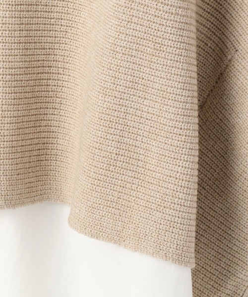 NICOLE white(ニコルホワイト)の「ニットベスト×スタンドシャツSET(アンサンブル・レディース・ブラック/ベージュ/パープル/グレー/サーモンピンク・FREE)」の19枚目の写真