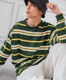 improves | 天竺コットン 転換ボーダー ビッグシルエット ロンT(Tシャツ/カットソー)