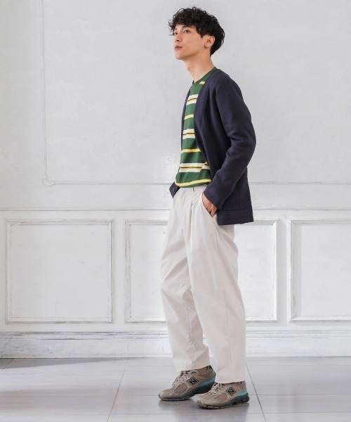 improves（インプローブス）の「天竺コットン 転換ボーダー ビッグシルエット ロンT（Tシャツ/カットソー・メンズ・チャコール/グリーン/オレンジ・LARGE/MEDIUM）」の8枚目の写真