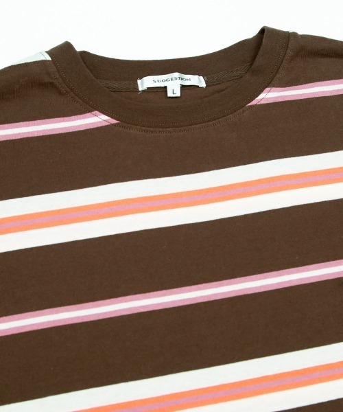 improves（インプローブス）の「天竺コットン 転換ボーダー ビッグシルエット ロンT（Tシャツ/カットソー・メンズ・チャコール/グリーン/オレンジ・LARGE/MEDIUM）」の11枚目の写真