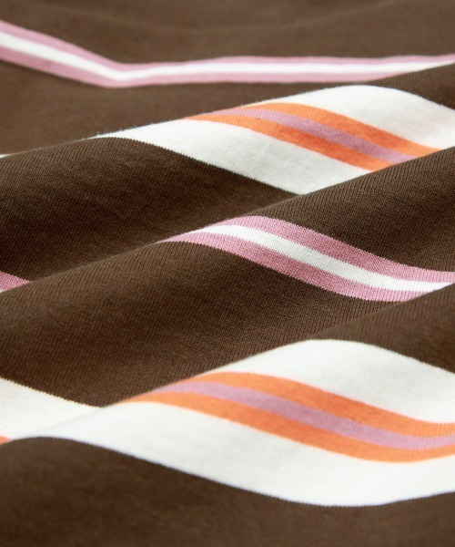 improves（インプローブス）の「天竺コットン 転換ボーダー ビッグシルエット ロンT（Tシャツ/カットソー・メンズ・チャコール/グリーン/オレンジ・LARGE/MEDIUM）」の17枚目の写真