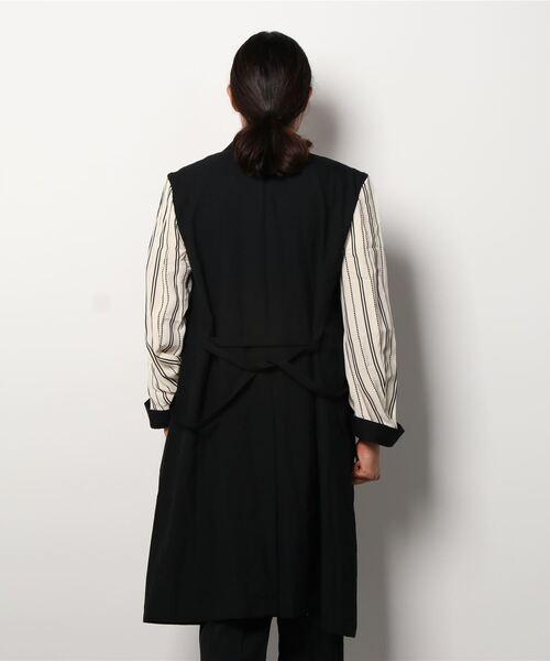 ROBES&CONFECTIONS(ローブスコンフェクションズ)の「Robes & Confections/ローブス&コンフェクションズ/WOOL ALBATROSS COAT(ステンカラーコート・メンズ・ブラック・3)」の4枚目の写真