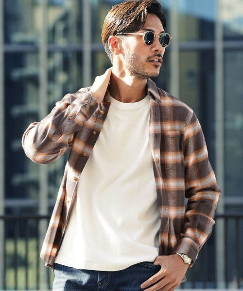 jiggys shop(ジギーズショップ)の「長袖 チェック コットン ネルシャツ(シャツ/ブラウス・メンズ・ホワイト×ブラック/ブルー系その他3/ブルー系その他/レッド系その他/ネイビー×ホワイト/ホワイト系その他2/ホワイト×グレー/ホワイト系その他/レッド系その他3/ブラック×ホワイト/レッド系その他2/ベージュ系その他/イエロー系その他/ブルー系その他2/ブラック×グレー/グレー系その他/ブラウン系その他/ブルー系その他4/ブルー系その他5/ブルー系その他6/ブルー系その他7/グレー系その他2/ベージュ系その他2/レッド系その他4/ブラック系その他/ブラウン系その他2/グレー系その他3/グレー系その他4/ブルー系/ブルー系1・X-LARGE/XX-LARGE/MEDIUM/SMALL/LARGE)」の12枚目の写真