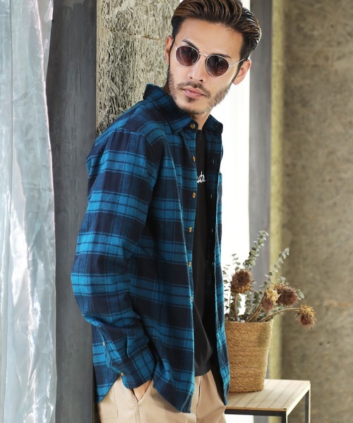 jiggys shop(ジギーズショップ)の「長袖 チェック コットン ネルシャツ(シャツ/ブラウス・メンズ・ホワイト×ブラック/ブルー系その他3/ブルー系その他/レッド系その他/ネイビー×ホワイト/ホワイト系その他2/ホワイト×グレー/ホワイト系その他/レッド系その他3/ブラック×ホワイト/レッド系その他2/ベージュ系その他/イエロー系その他/ブルー系その他2/ブラック×グレー/グレー系その他/ブラウン系その他/ブルー系その他4/ブルー系その他5/ブルー系その他6/ブルー系その他7/グレー系その他2/ベージュ系その他2/レッド系その他4/ブラック系その他/ブラウン系その他2/グレー系その他3/グレー系その他4/ブルー系/ブルー系1・X-LARGE/XX-LARGE/MEDIUM/SMALL/LARGE)」の16枚目の写真