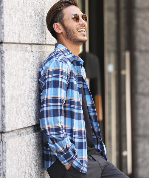 jiggys shop(ジギーズショップ)の「長袖 チェック コットン ネルシャツ(シャツ/ブラウス・メンズ・ホワイト×ブラック/ブルー系その他3/ブルー系その他/レッド系その他/ネイビー×ホワイト/ホワイト系その他2/ホワイト×グレー/ホワイト系その他/レッド系その他3/ブラック×ホワイト/レッド系その他2/ベージュ系その他/イエロー系その他/ブルー系その他2/ブラック×グレー/グレー系その他/ブラウン系その他/ブルー系その他4/ブルー系その他5/ブルー系その他6/ブルー系その他7/グレー系その他2/ベージュ系その他2/レッド系その他4/ブラック系その他/ブラウン系その他2/グレー系その他3/グレー系その他4/ブルー系/ブルー系1・X-LARGE/XX-LARGE/MEDIUM/SMALL/LARGE)」の18枚目の写真