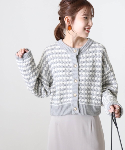 Cheek(チーク)の「コンパクトボーダーカーディガン(カーディガン/ボレロ・レディース・グレー/ブラック・MEDIUM)」の20枚目の写真