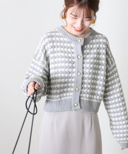 Cheek(チーク)の「コンパクトボーダーカーディガン(カーディガン/ボレロ・レディース・グレー/ブラック・MEDIUM)」の11枚目の写真