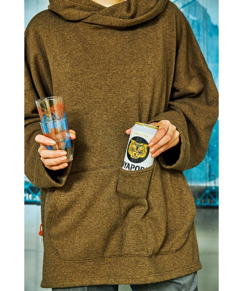 And A(アンドエー)の「AlexanderLeeChang アレキサンダーリーチャン / BOMBER HEAT BIG HOODIE ボンバーヒート ビッグシルエット フーディー パーカー / AC012122(パーカー・メンズ・グレー/ブラウン/ネイビー・ONE SIZE)」の4枚目の写真