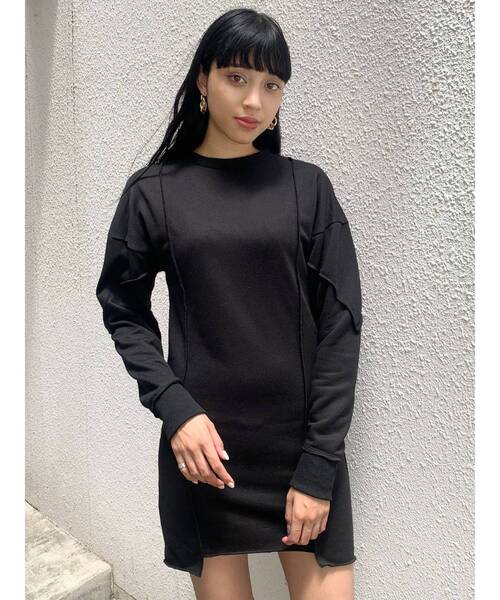 EMODA（エモダ）の「アウトスイッチングミニワンピース（ワンピース・レディース・ブラック/グレー/アイボリー・FREE）」の10枚目の写真